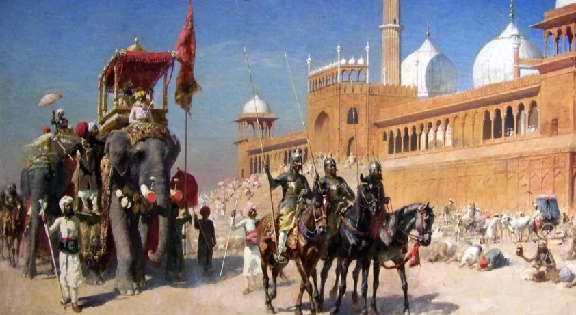 Great_Mogul_And_His_Court_Returning_From_The_Great_Mosque_At_Delhi_India_-_Oil_Painting_by_American_Artist_Edwin_Lord_Weeks-1024x570.jpg